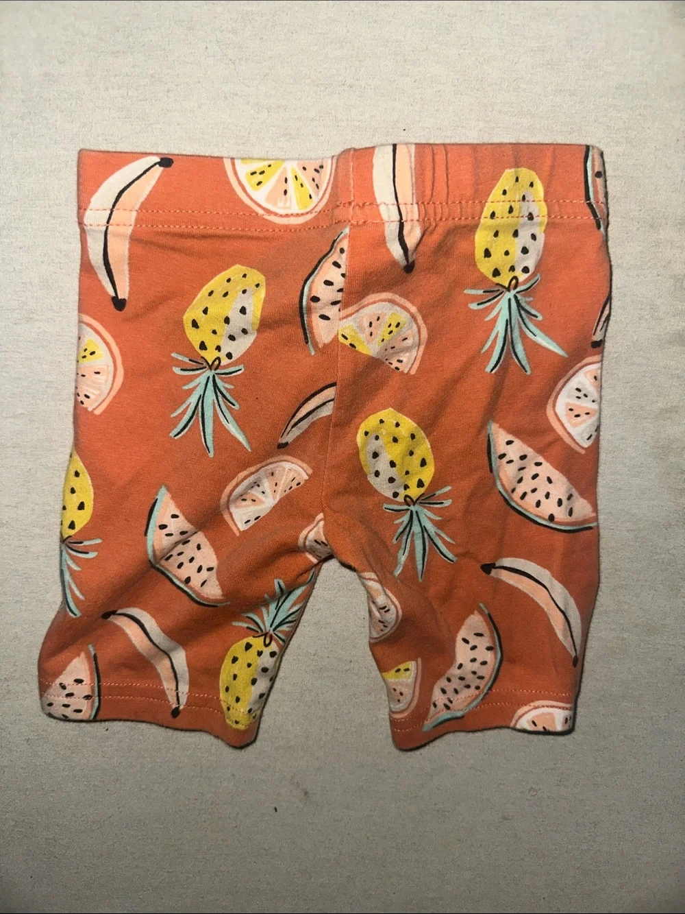 Girls' Size 2T Orange Fruit-Print Bike Shorts
